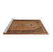 Sideview of Machine Washable Persian Brown Traditional Rug, wshtr721brn