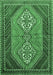 Machine Washable Persian Emerald Green Traditional Area Rugs, wshtr721emgrn