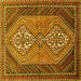 Square Persian Yellow Traditional Rug, tr721yw