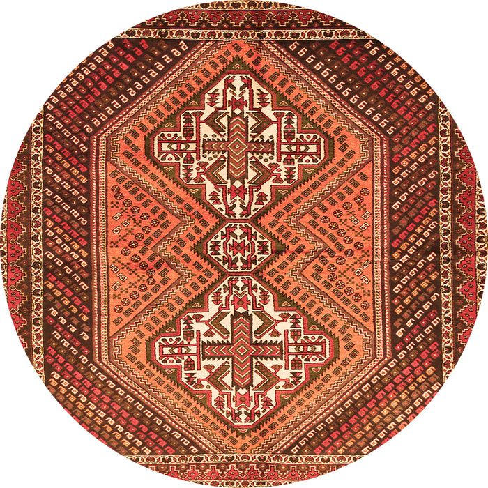 Square Persian Orange Traditional Rug, tr721org