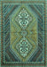 Machine Washable Persian Turquoise Traditional Area Rugs, wshtr721turq