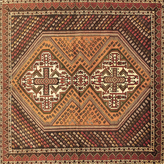 Square Machine Washable Persian Brown Traditional Rug, wshtr721brn