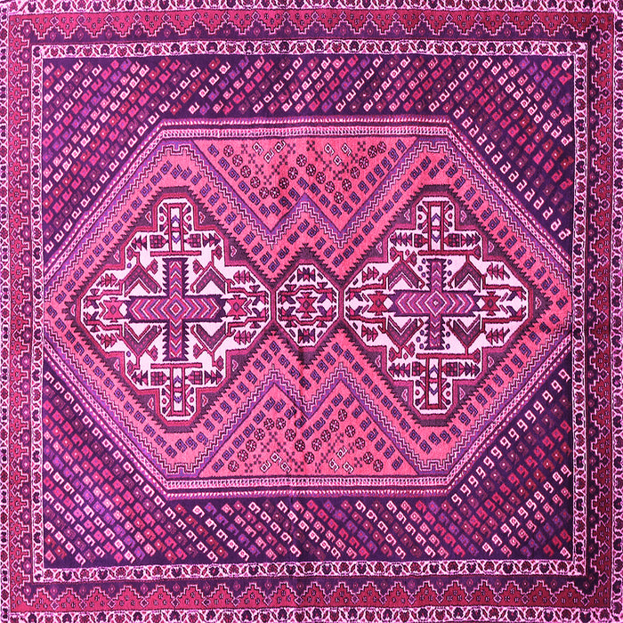 Square Machine Washable Persian Pink Traditional Rug, wshtr721pnk