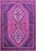 Machine Washable Persian Purple Traditional Area Rugs, wshtr721pur