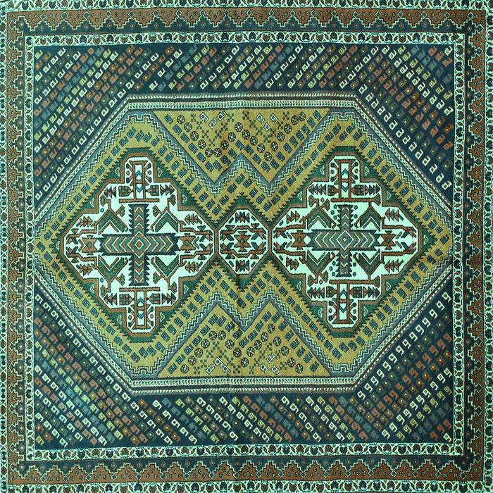 Square Persian Turquoise Traditional Rug, tr721turq