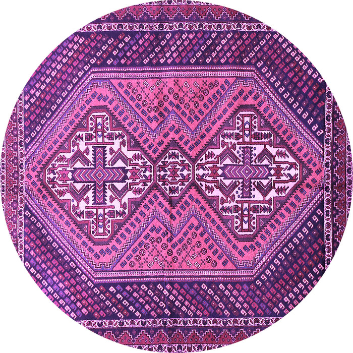 Round Machine Washable Persian Purple Traditional Area Rugs, wshtr721pur