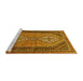 Sideview of Machine Washable Persian Yellow Traditional Rug, wshtr721yw