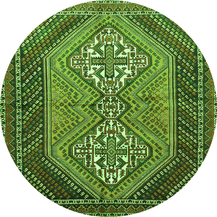 Square Persian Green Traditional Rug, tr721grn