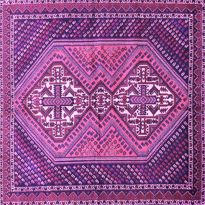 Square Machine Washable Persian Purple Traditional Area Rugs, wshtr721pur