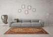 Machine Washable Persian Brown Traditional Rug in a Living Room,, wshtr721brn