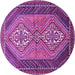 Round Persian Purple Traditional Rug, tr721pur