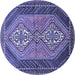 Round Persian Blue Traditional Rug, tr721blu