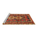 Sideview of Machine Washable Traditional Tomato Red Rug, wshtr722