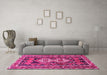 Machine Washable Southwestern Pink Country Rug in a Living Room, wshtr722pnk