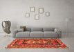 Machine Washable Southwestern Orange Country Area Rugs in a Living Room, wshtr722org