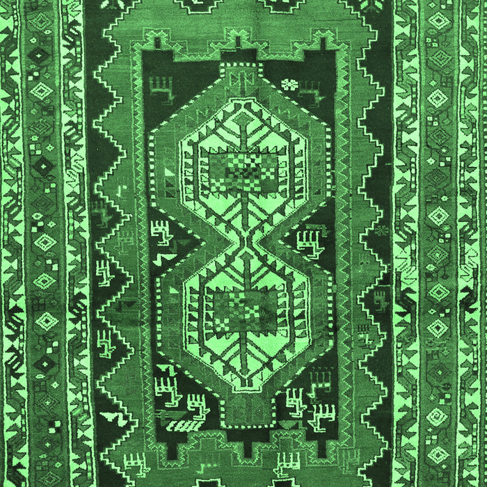 Machine Washable Southwestern Emerald Green Country Area Rugs, wshtr722emgrn