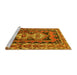 Sideview of Machine Washable Southwestern Yellow Country Rug, wshtr722yw