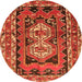 Square Southwestern Orange Country Rug, tr722org