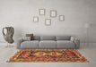 Machine Washable Southwestern Brown Country Rug in a Living Room,, wshtr722brn