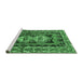 Sideview of Machine Washable Southwestern Emerald Green Country Area Rugs, wshtr722emgrn