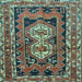 Square Southwestern Light Blue Country Rug, tr722lblu