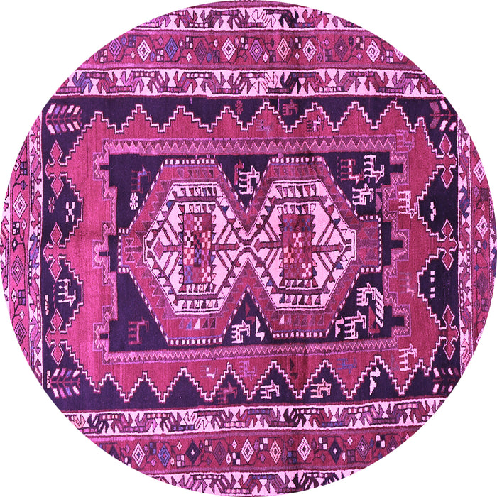 Round Southwestern Purple Country Rug, tr722pur