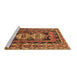 Sideview of Machine Washable Southwestern Brown Country Rug, wshtr722brn