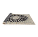 Sideview of Traditional Black Medallion Rug, tr723