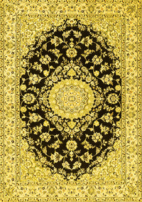 Medallion Yellow Traditional Rug, tr723yw