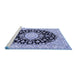 Sideview of Machine Washable Medallion Blue Traditional Rug, wshtr723blu