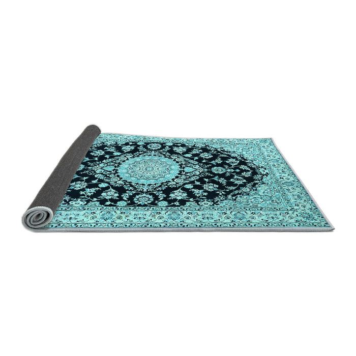 Sideview of Medallion Light Blue Traditional Rug, tr723lblu