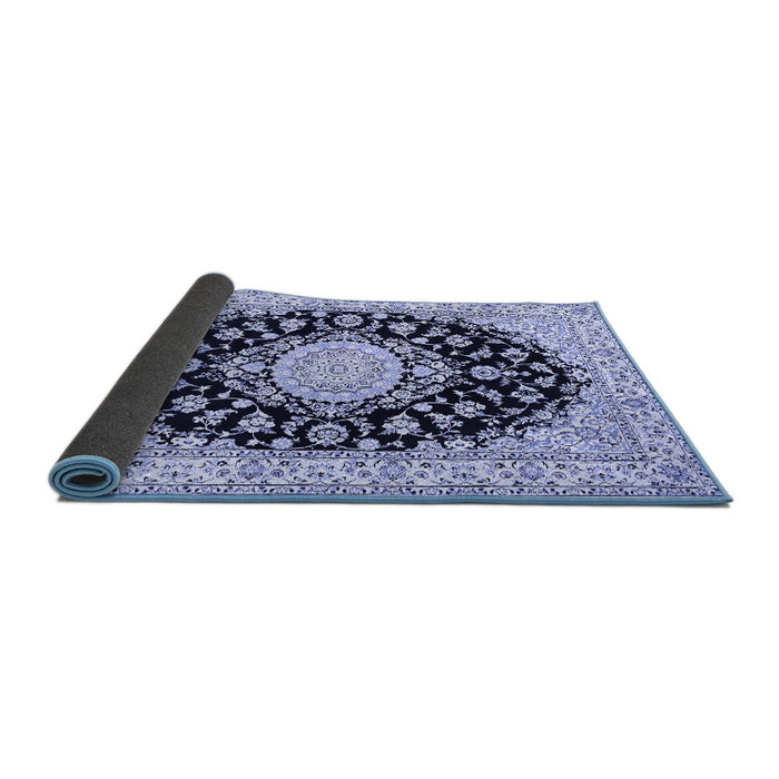 Sideview of Medallion Blue Traditional Rug, tr723blu