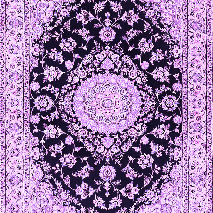 Machine Washable Medallion Purple Traditional Area Rugs, wshtr723pur