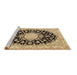 Sideview of Machine Washable Medallion Brown Traditional Rug, wshtr723brn