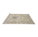 Sideview of Machine Washable Traditional Peach Beige Rug, wshtr724