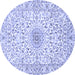 Round Medallion Blue Traditional Rug, tr724blu