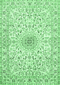 Medallion Emerald Green Traditional Rug, tr724emgrn