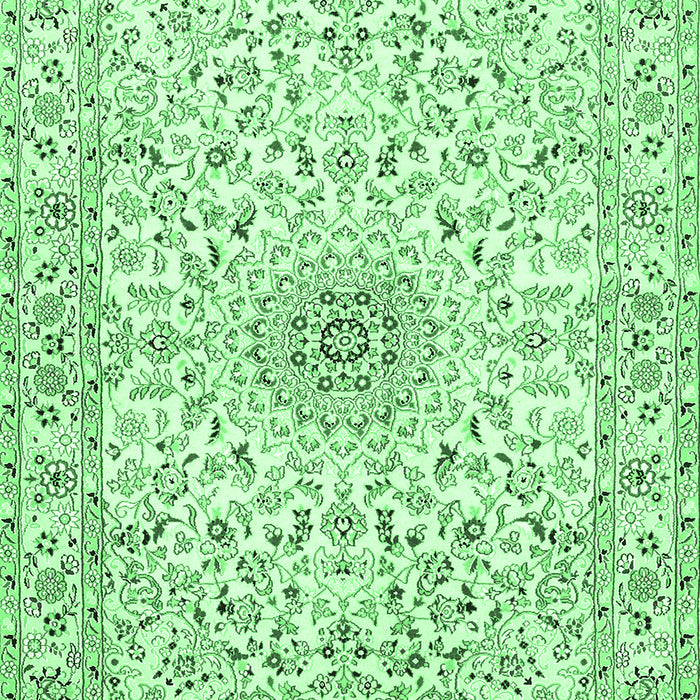 Medallion Emerald Green Traditional Rug, tr724emgrn