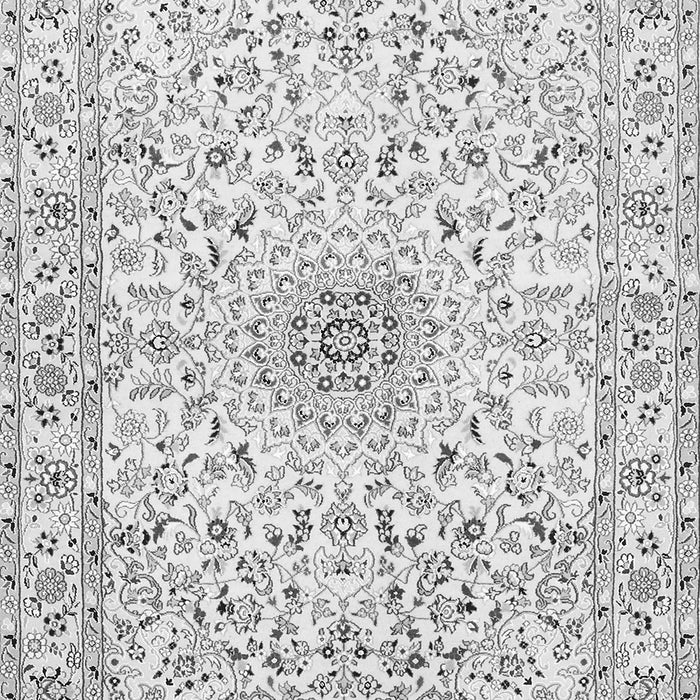 Serging Thickness of Machine Washable Medallion Gray Traditional Rug, wshtr724gry
