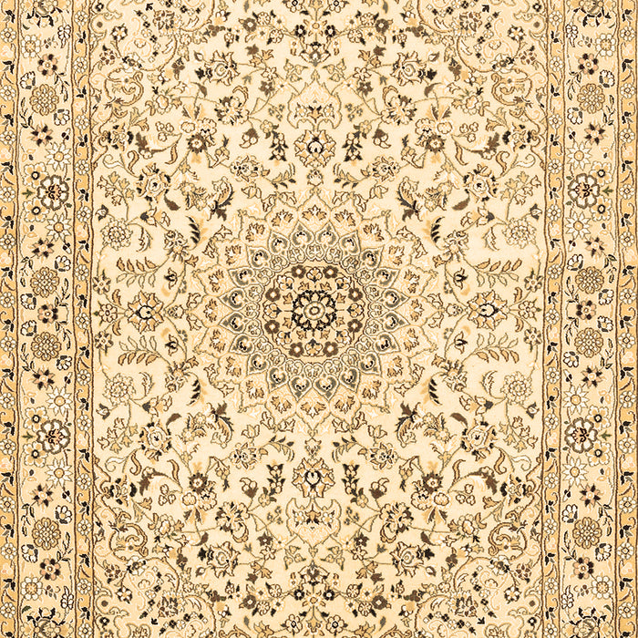 Machine Washable Medallion Brown Traditional Rug, wshtr724brn