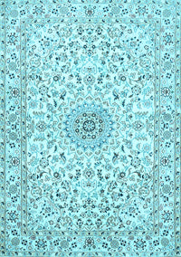 Medallion Light Blue Traditional Rug, tr724lblu