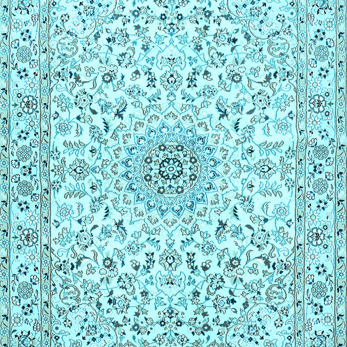 Medallion Light Blue Traditional Rug, tr724lblu