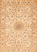 Serging Thickness of Machine Washable Medallion Orange Traditional Area Rugs, wshtr724org