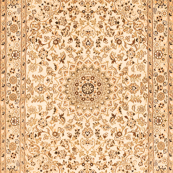 Serging Thickness of Machine Washable Medallion Orange Traditional Area Rugs, wshtr724org