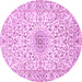 Round Medallion Pink Traditional Rug, tr724pnk