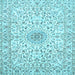 Square Medallion Light Blue Traditional Rug, tr724lblu