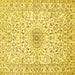 Square Medallion Yellow Traditional Rug, tr724yw