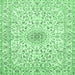 Square Medallion Emerald Green Traditional Rug, tr724emgrn