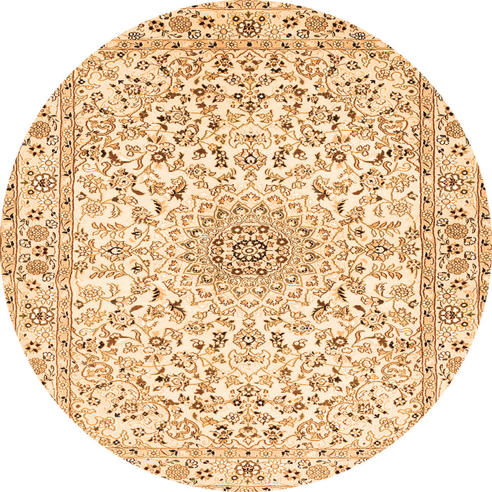 Machine Washable Medallion Orange Traditional Area Rugs, wshtr724org