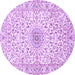 Round Medallion Purple Traditional Rug, tr724pur